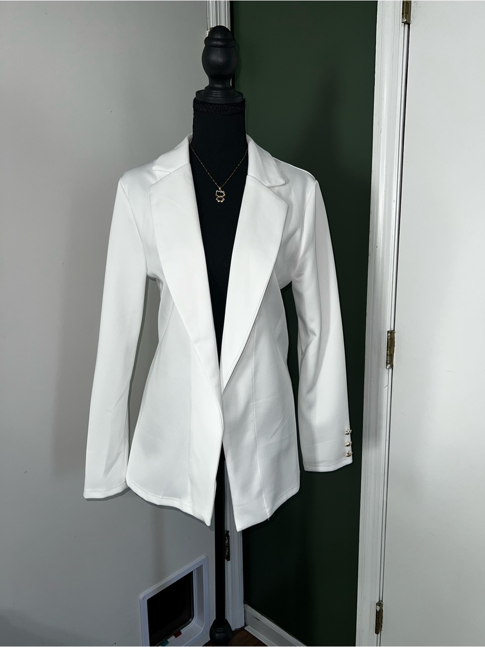 White Women's Tailored Blazer Jacket